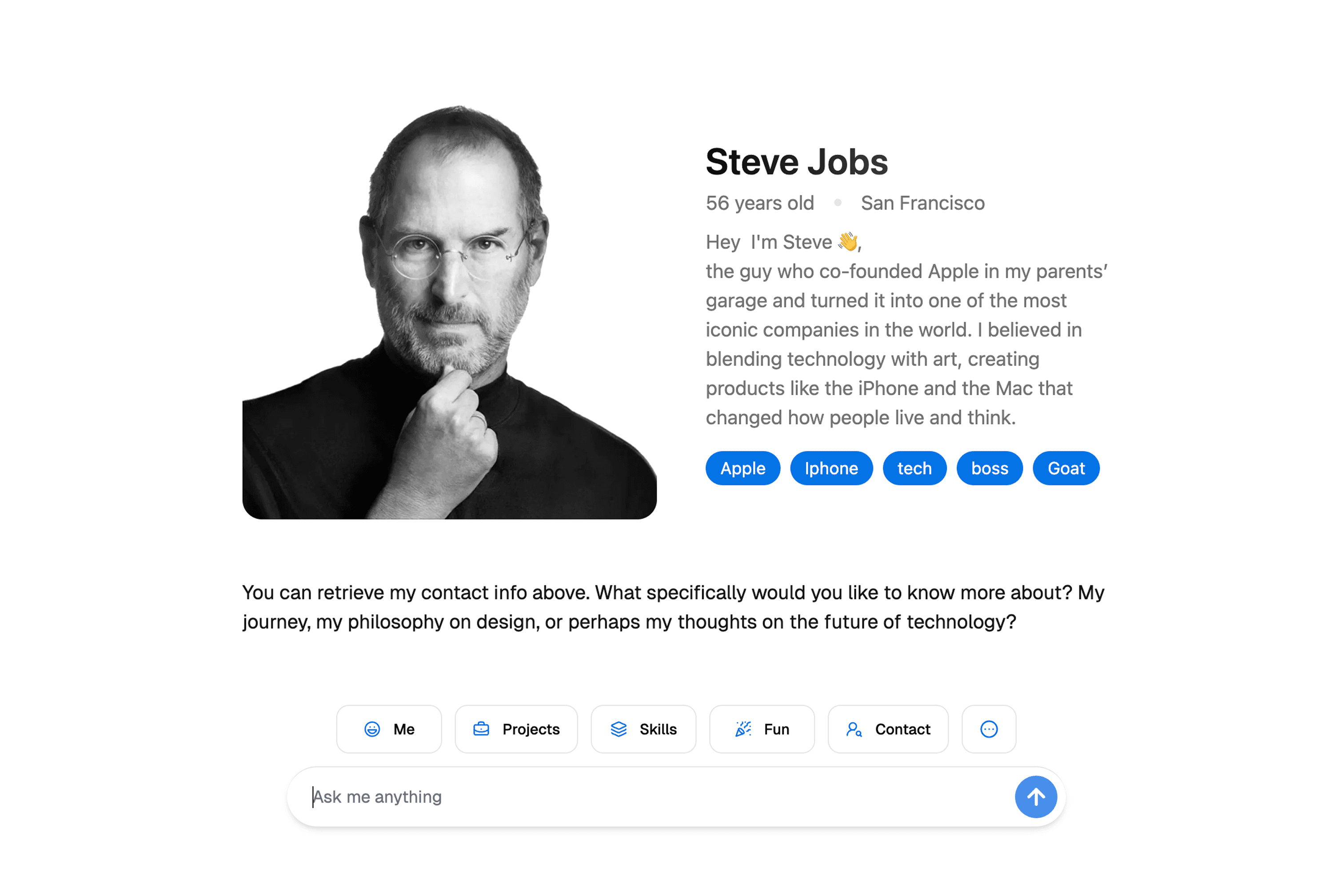 Portfolio response screenshot