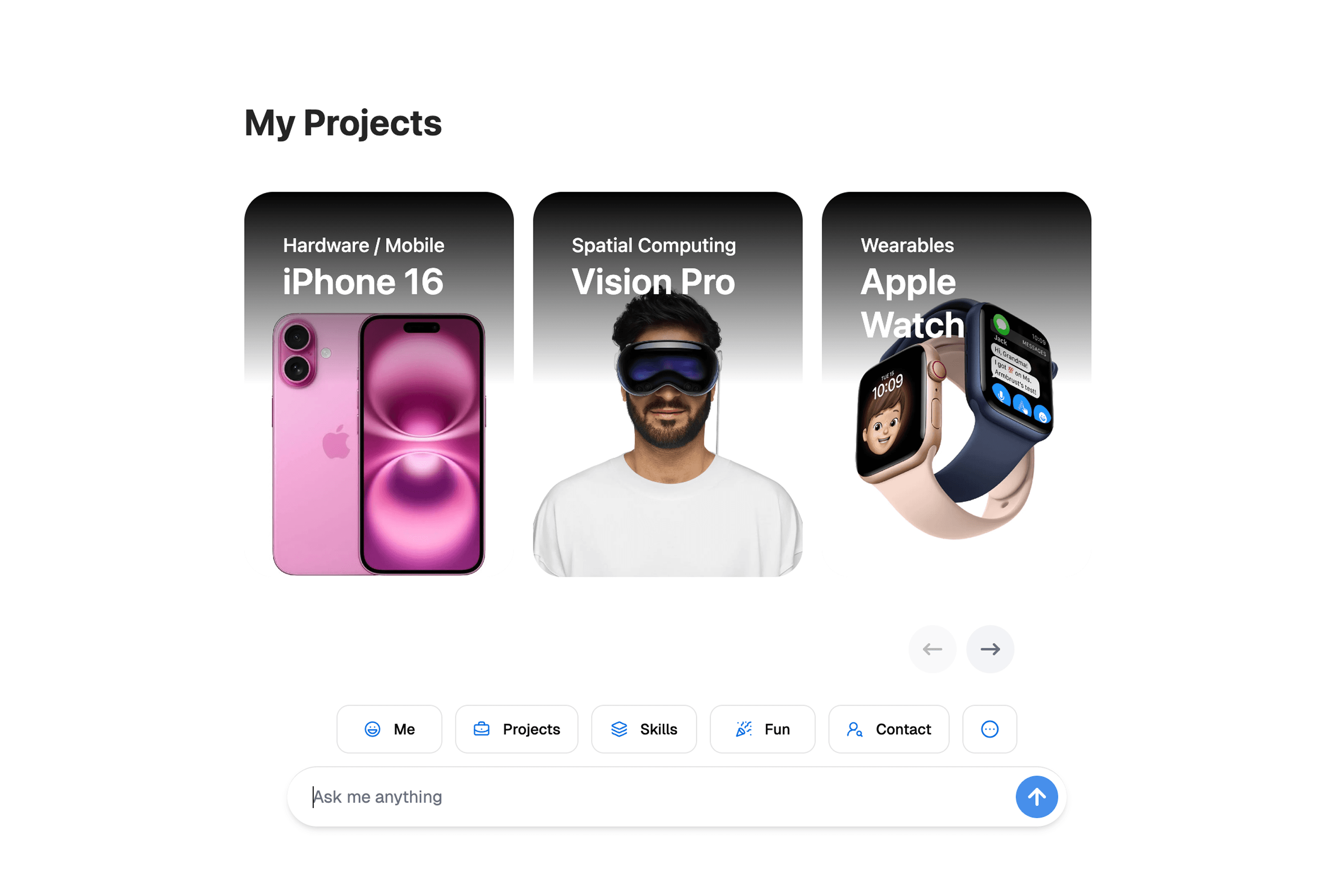 Portfolio response screenshot