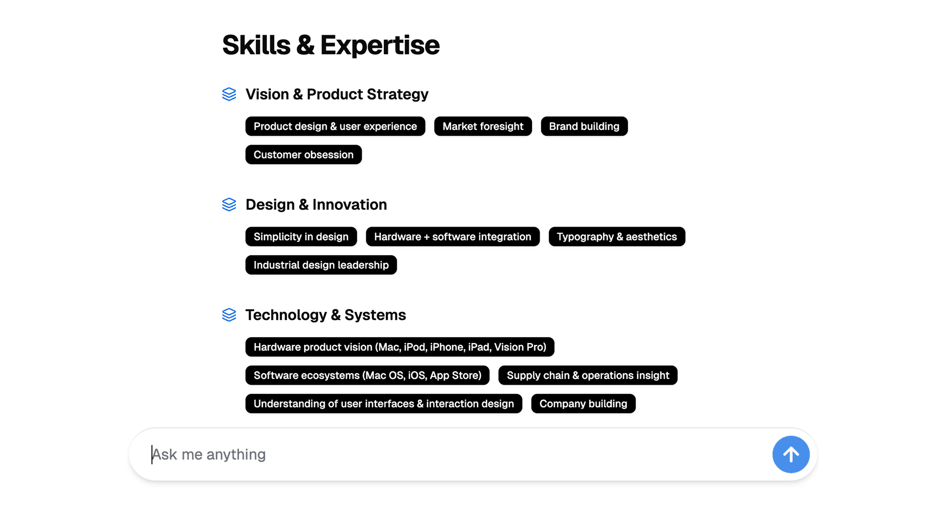 Portfolio response screenshot